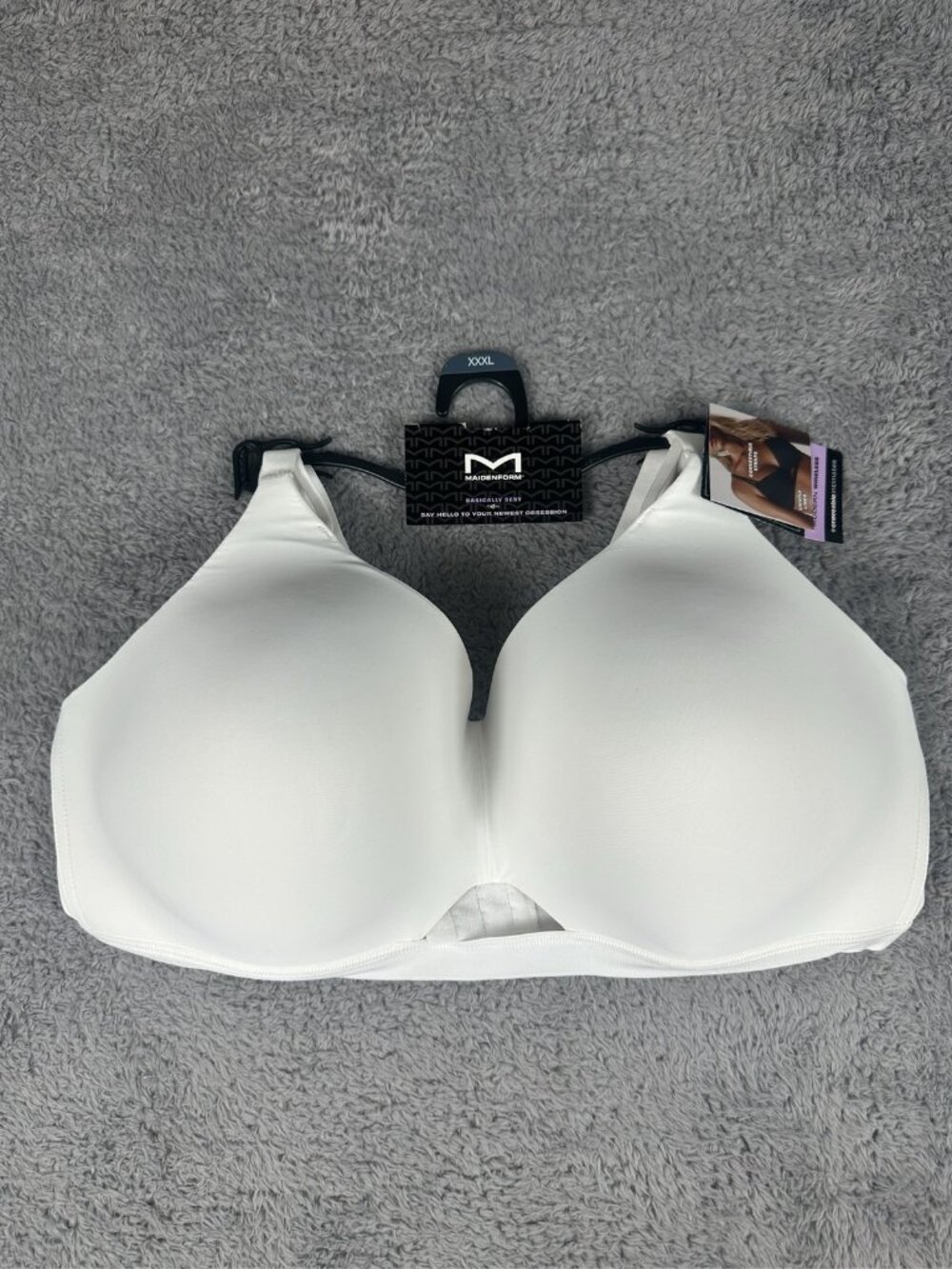 Maidenform Basically Sexy Wireless T-Shirt Bra White Size XXXL
